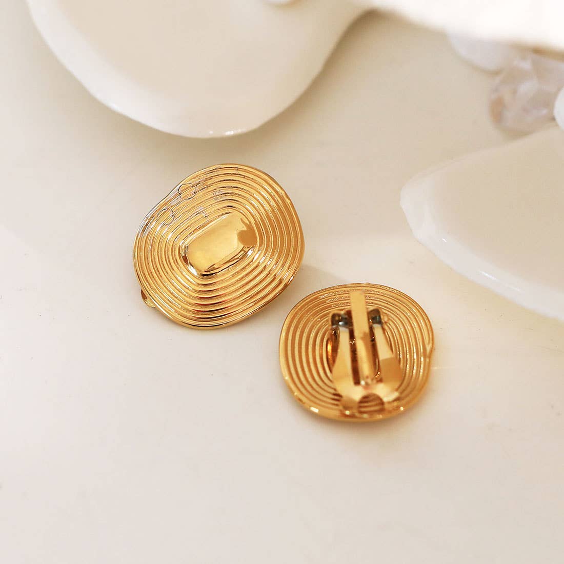 Clip-on Button Earrings
