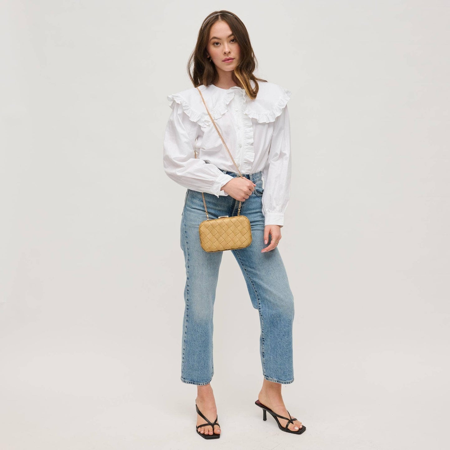 Addie Woven Straw Clutch