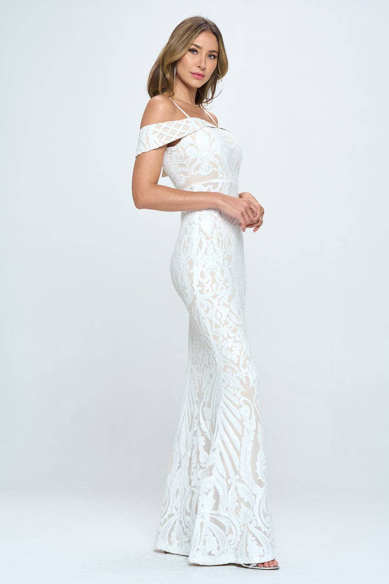 1603P1-XL ONLY SEQUIN MAXI DRESS