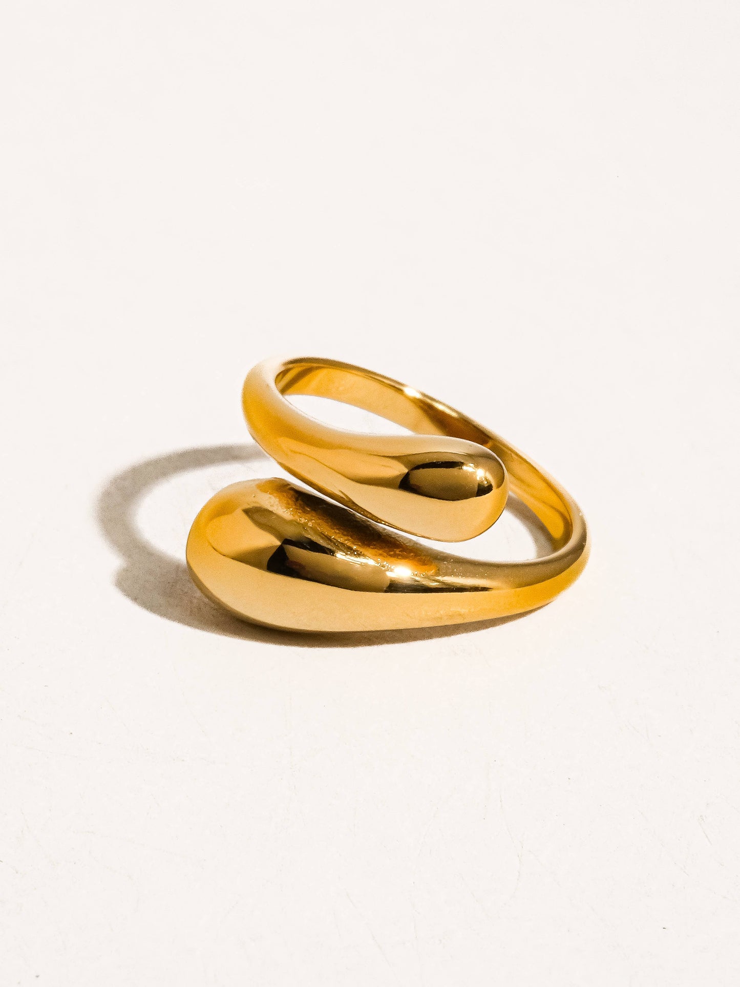 Gabrielle 18K Gold Non-Tarnish Open Twist Ring
