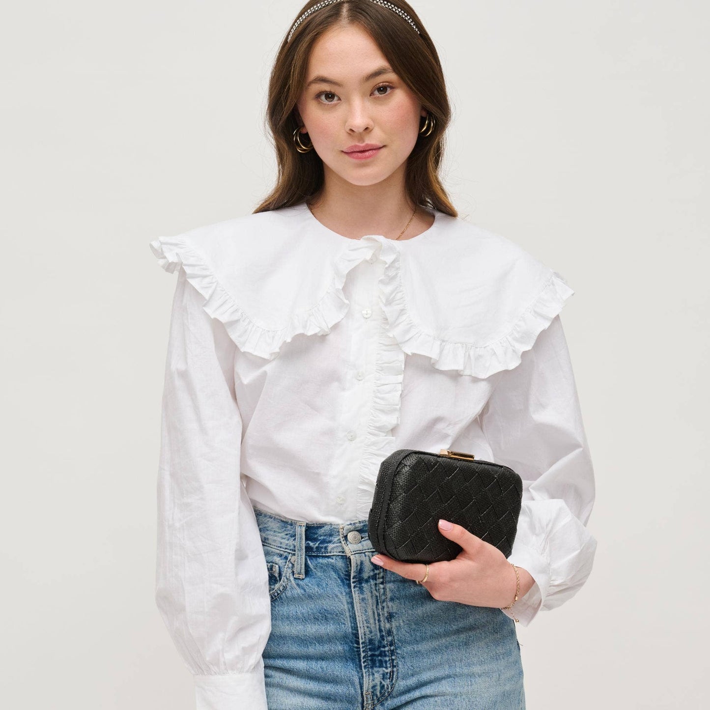 Addie Woven Straw Clutch
