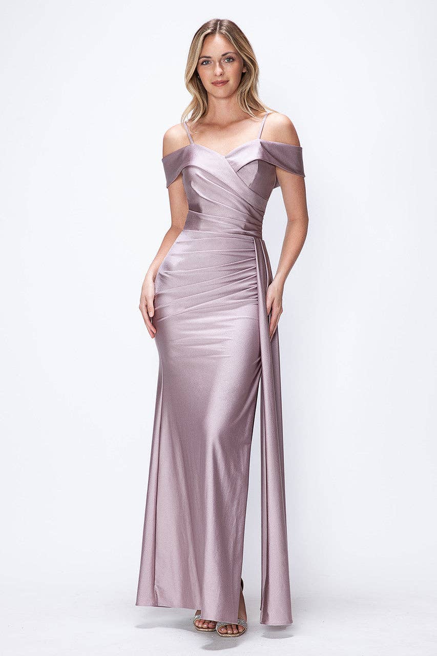 Wholesale Formal Dress Off The Shoulder Ruched Prom Gown By LAF5320