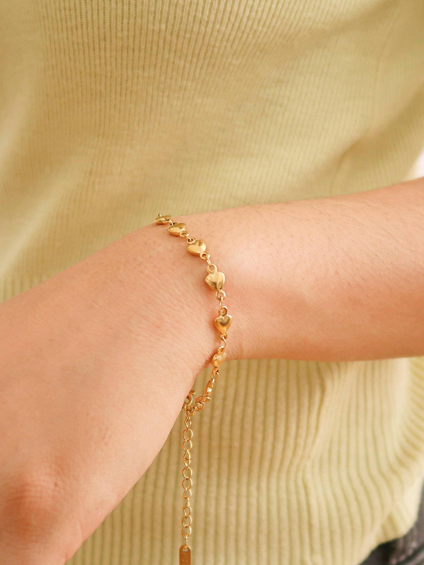 Madeleine Non-Tarnish Petite Heart Chain Bracelet, Necklace