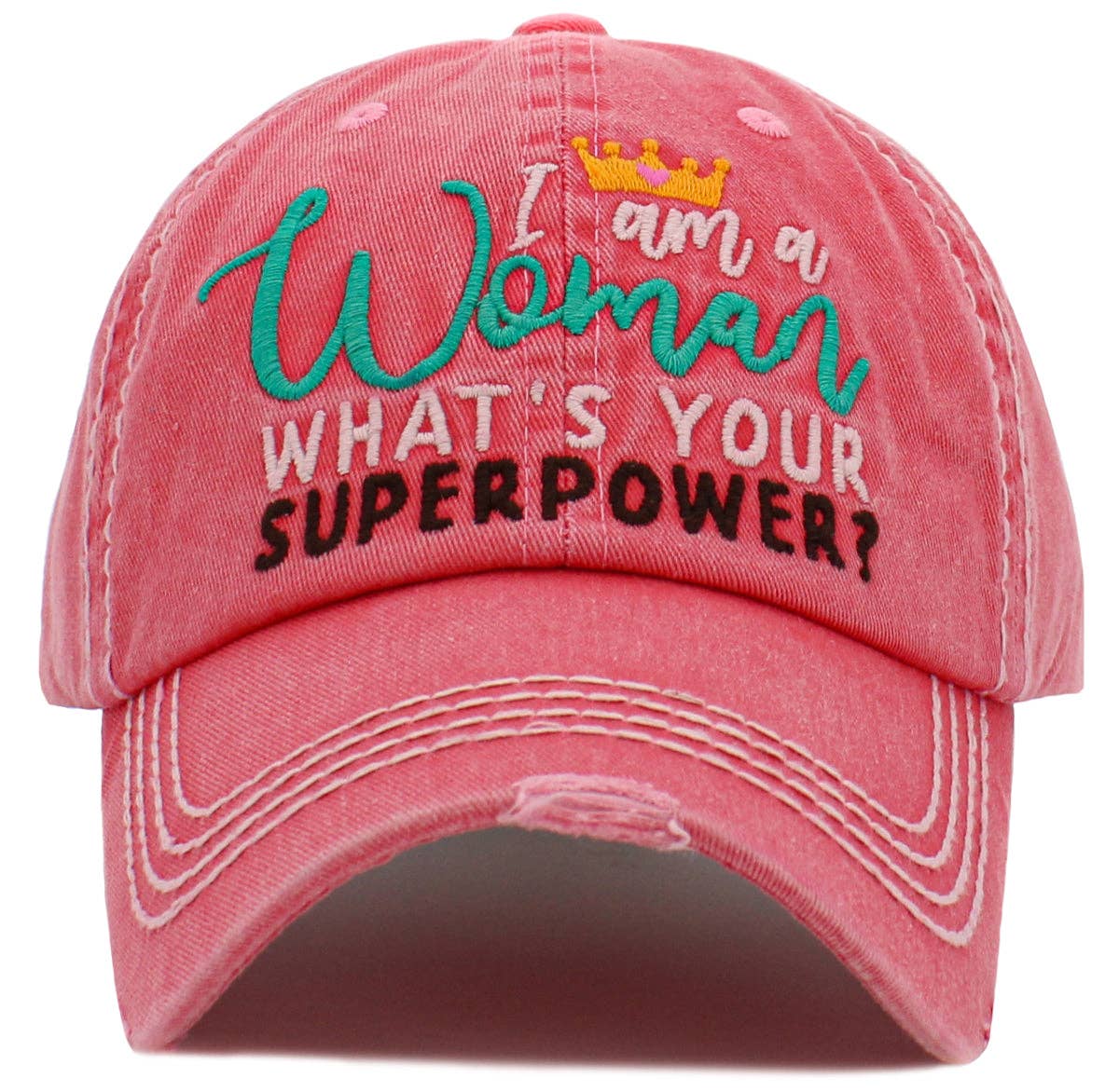 KBV1476 'I am a Women, What's Your Superpower ' Washed Vint