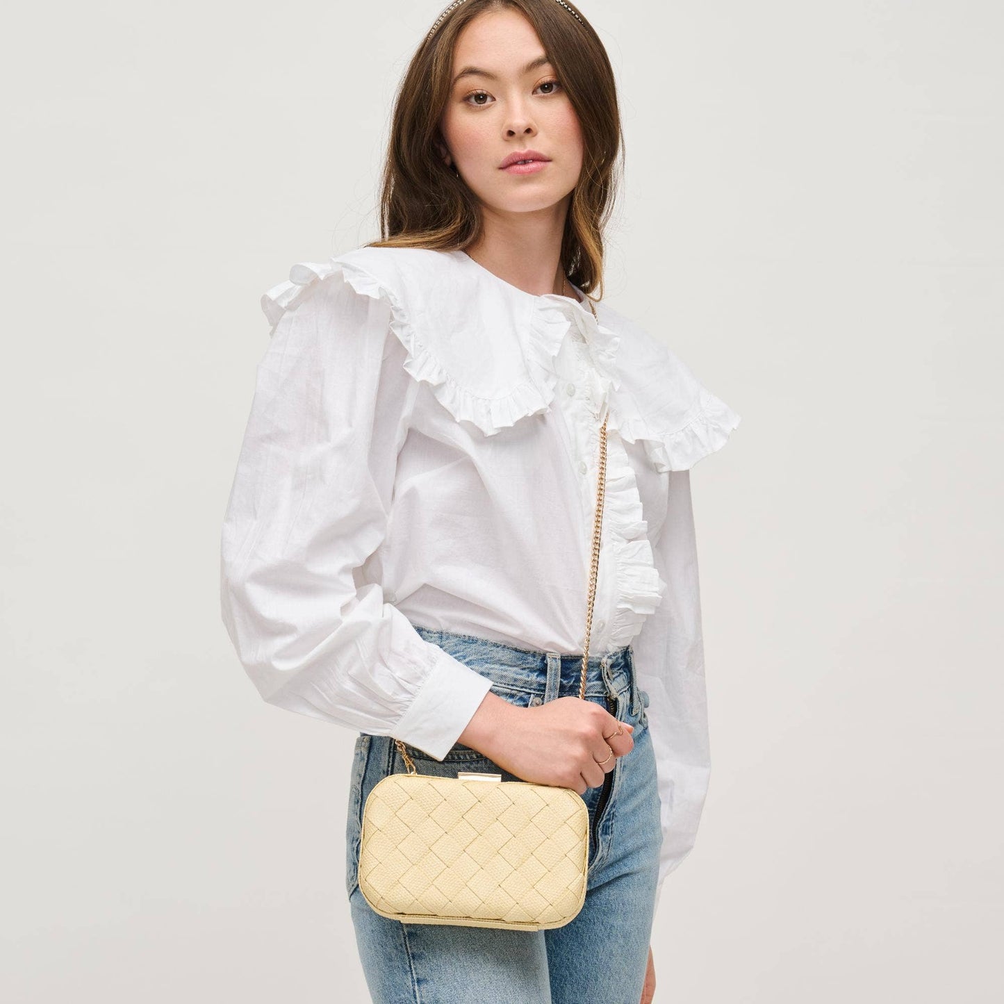 Addie Woven Straw Clutch