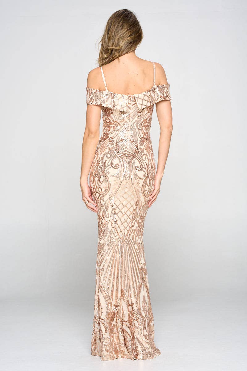 1603P1-XL ONLY SEQUIN MAXI DRESS