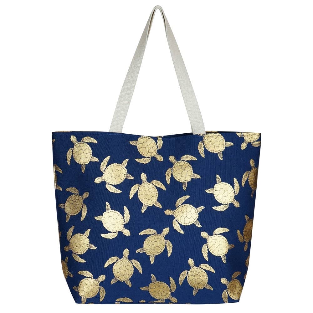 MB0124 Gold Foil Turtle Beach Bag