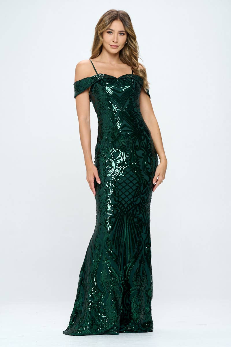 1603P1-XL ONLY SEQUIN MAXI DRESS