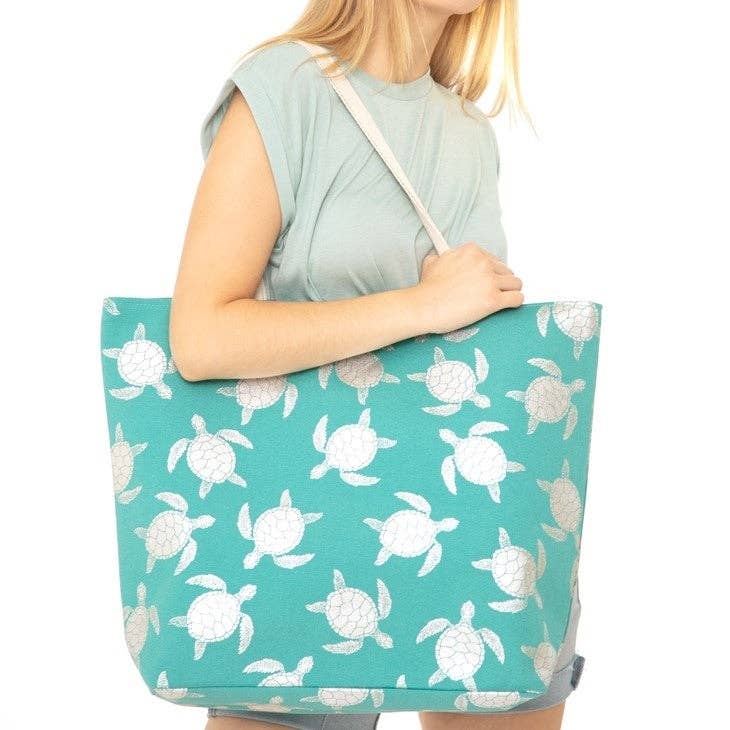 MB0124 Gold Foil Turtle Beach Bag