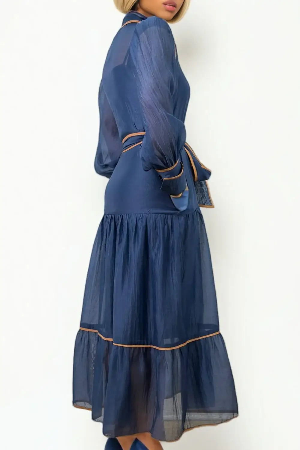 A93149 TIERED MAXI DRESS (BLK, BLUE)