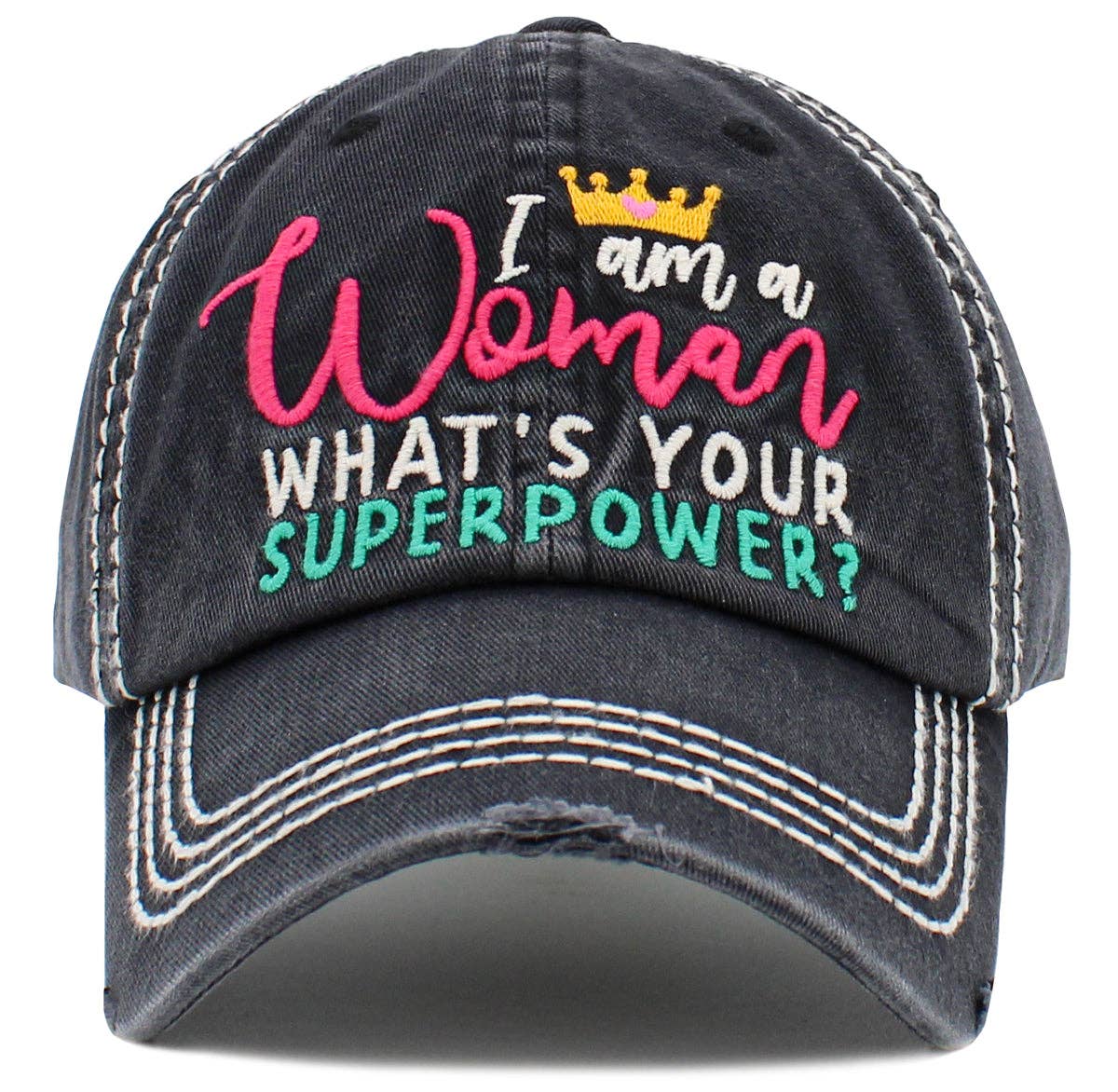 KBV1476 'I am a Women, What's Your Superpower ' Washed Vint