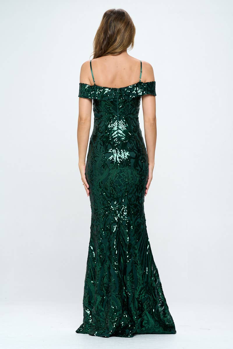 1603P1-XL ONLY SEQUIN MAXI DRESS