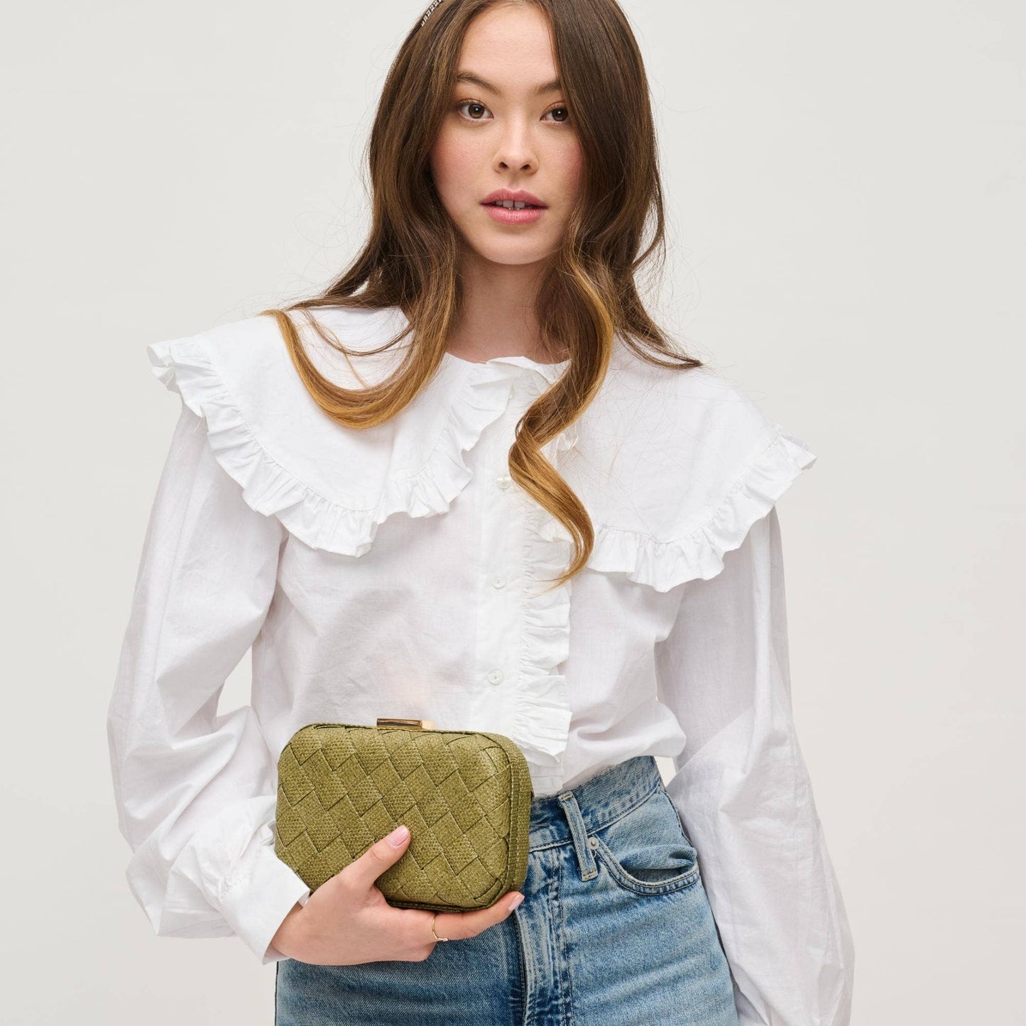 Addie Woven Straw Clutch