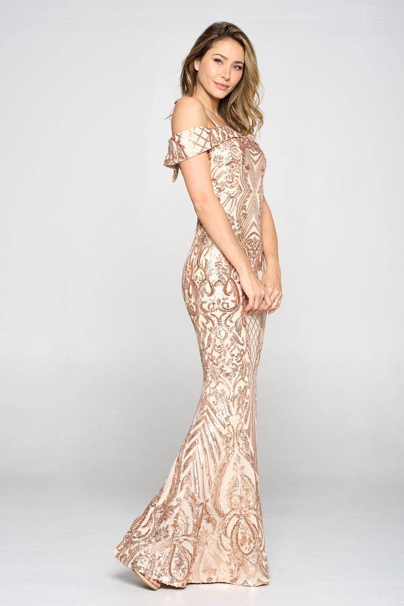 1603P1-XL ONLY SEQUIN MAXI DRESS