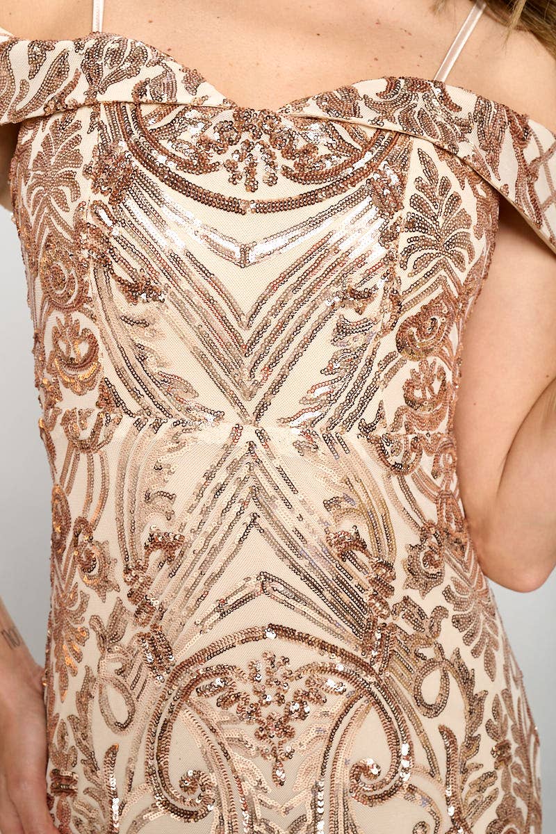 1603P1-XL ONLY SEQUIN MAXI DRESS