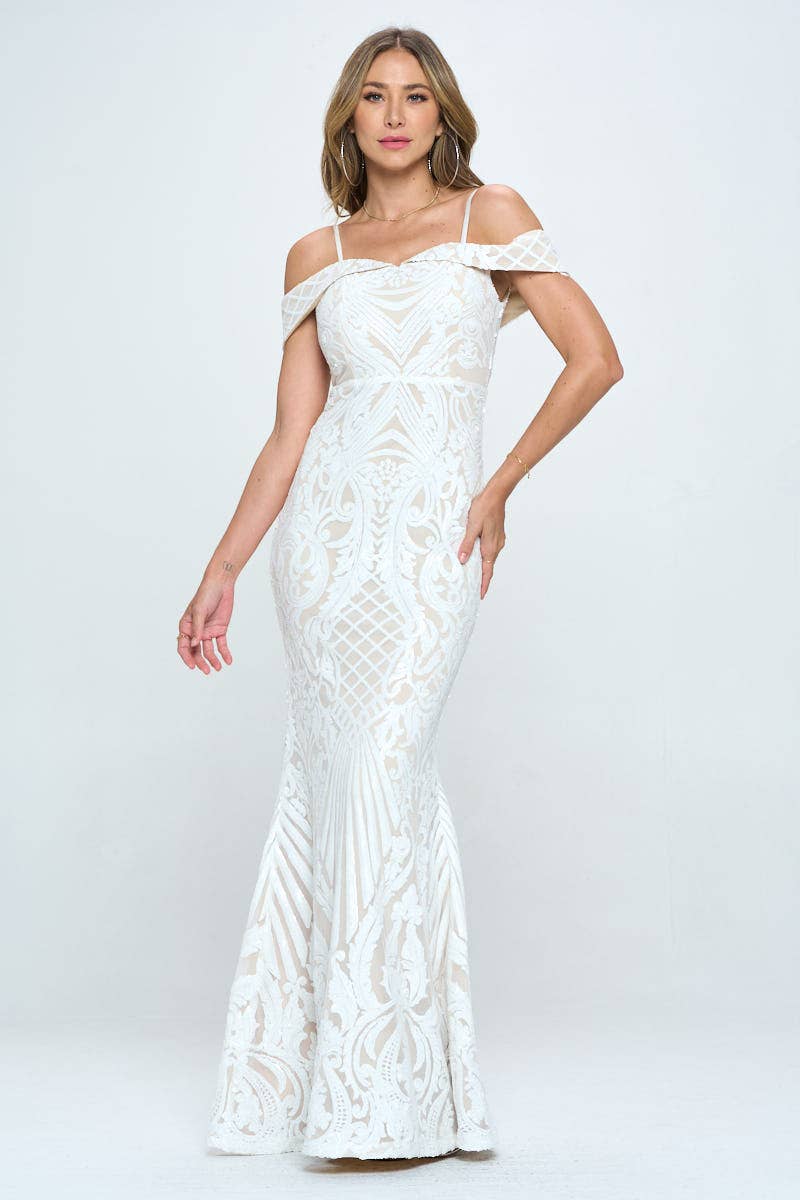 1603P1-XL ONLY SEQUIN MAXI DRESS