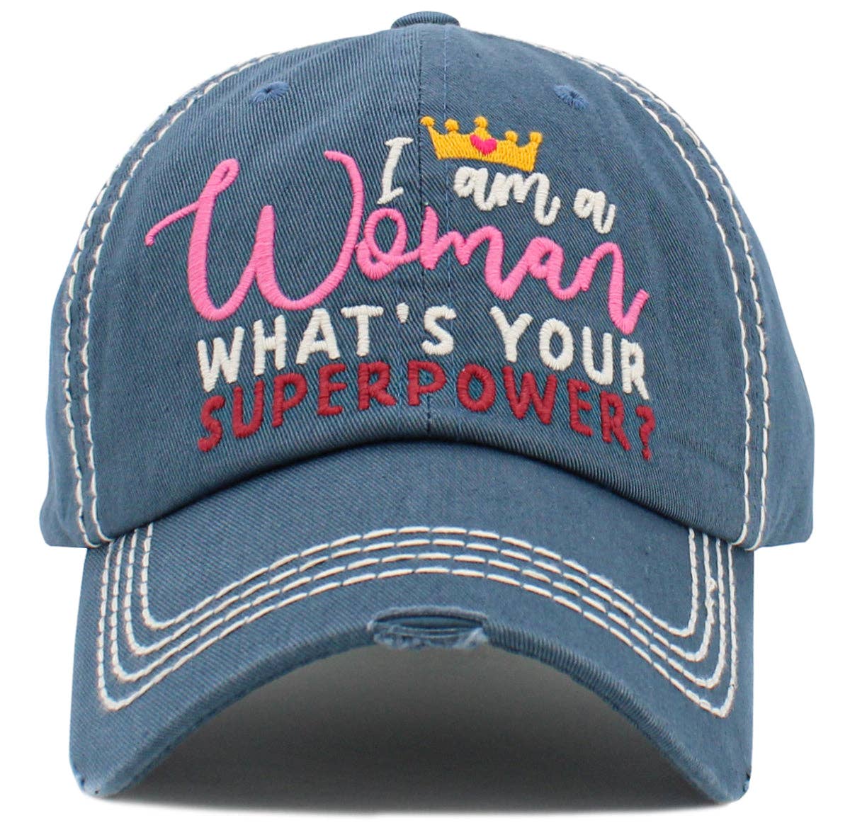KBV1476 'I am a Women, What's Your Superpower ' Washed Vint