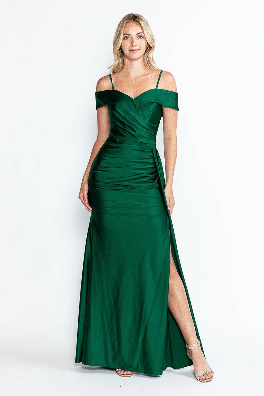 Wholesale Formal Dress Off The Shoulder Ruched Prom Gown By LAF5320