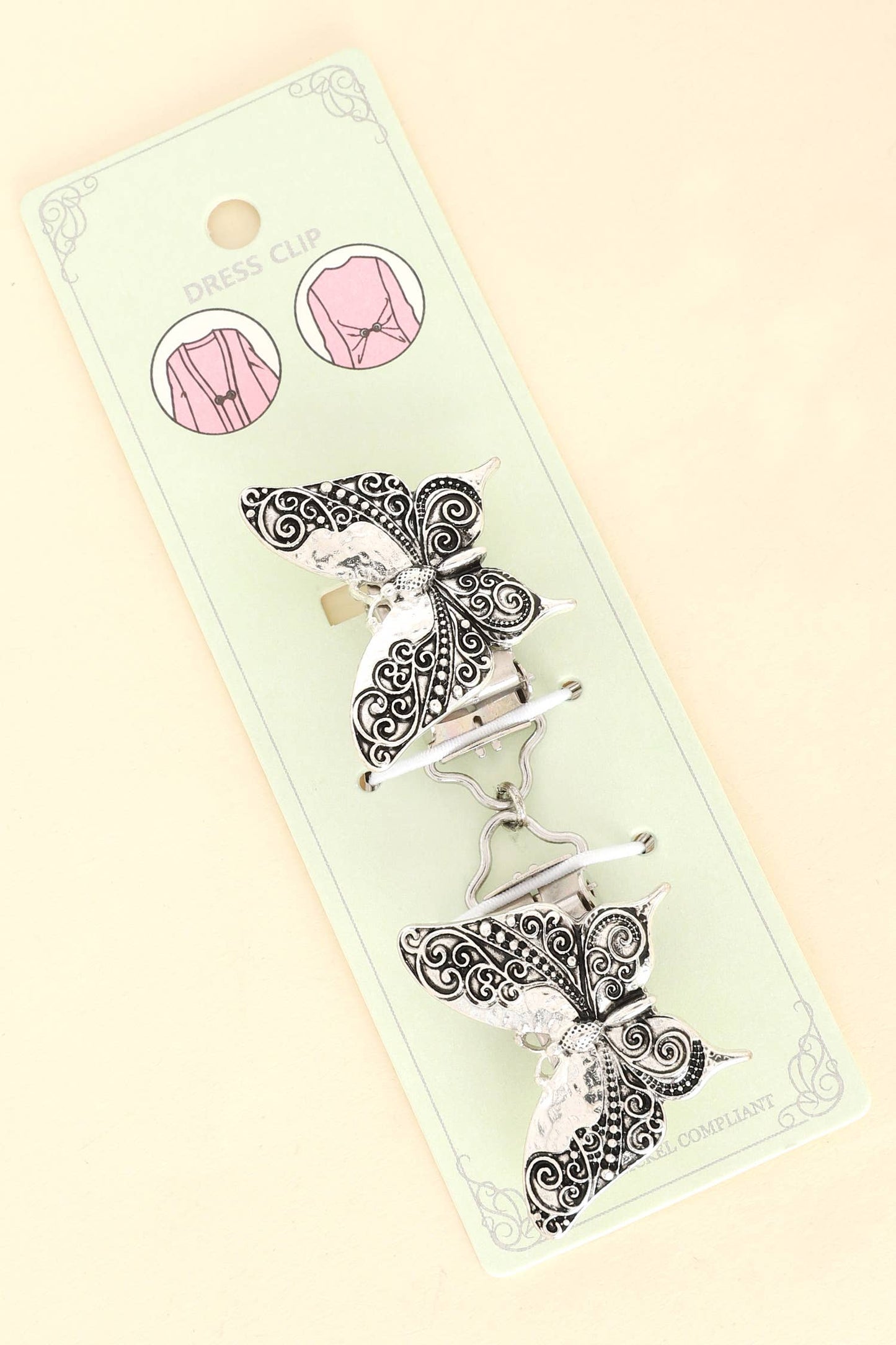 Garden Filigree Butterfly Dress Clip