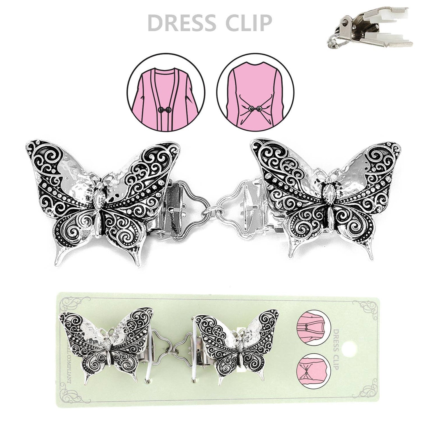 Garden Filigree Butterfly Dress Clip