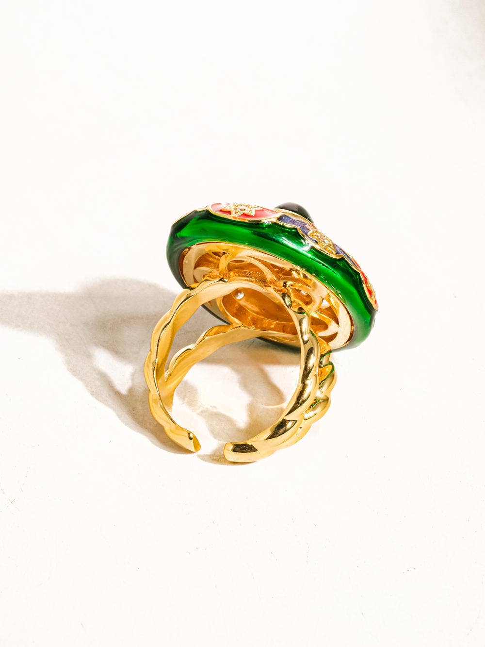 Darla 18K Gold Vintage Statement Oval Ring