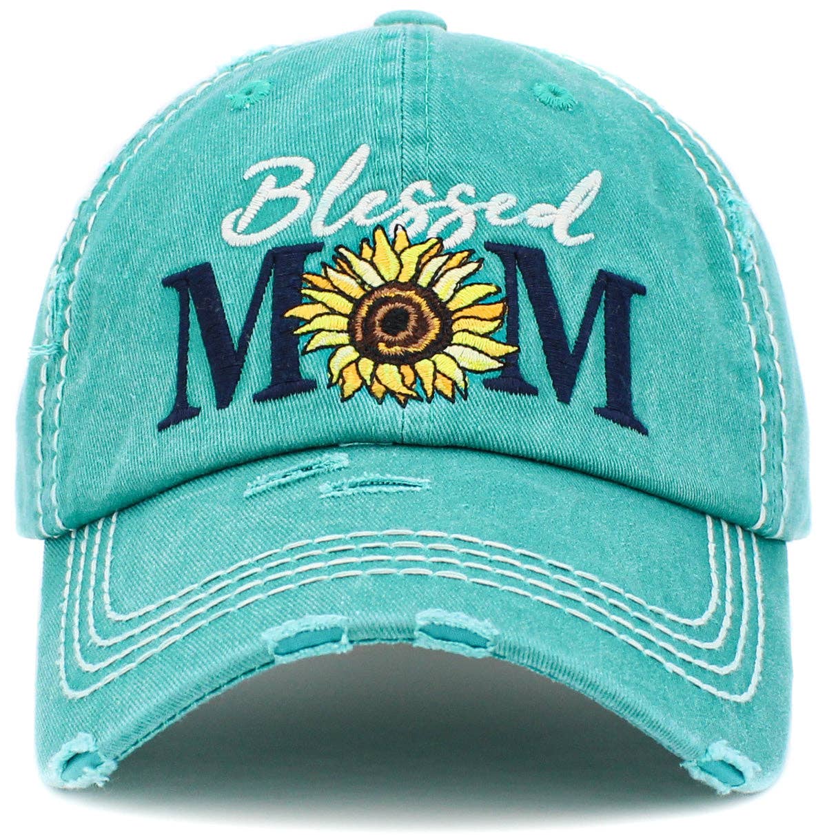 KBV1425 "Blessed Mom" Vintage Washed Baseball Cap