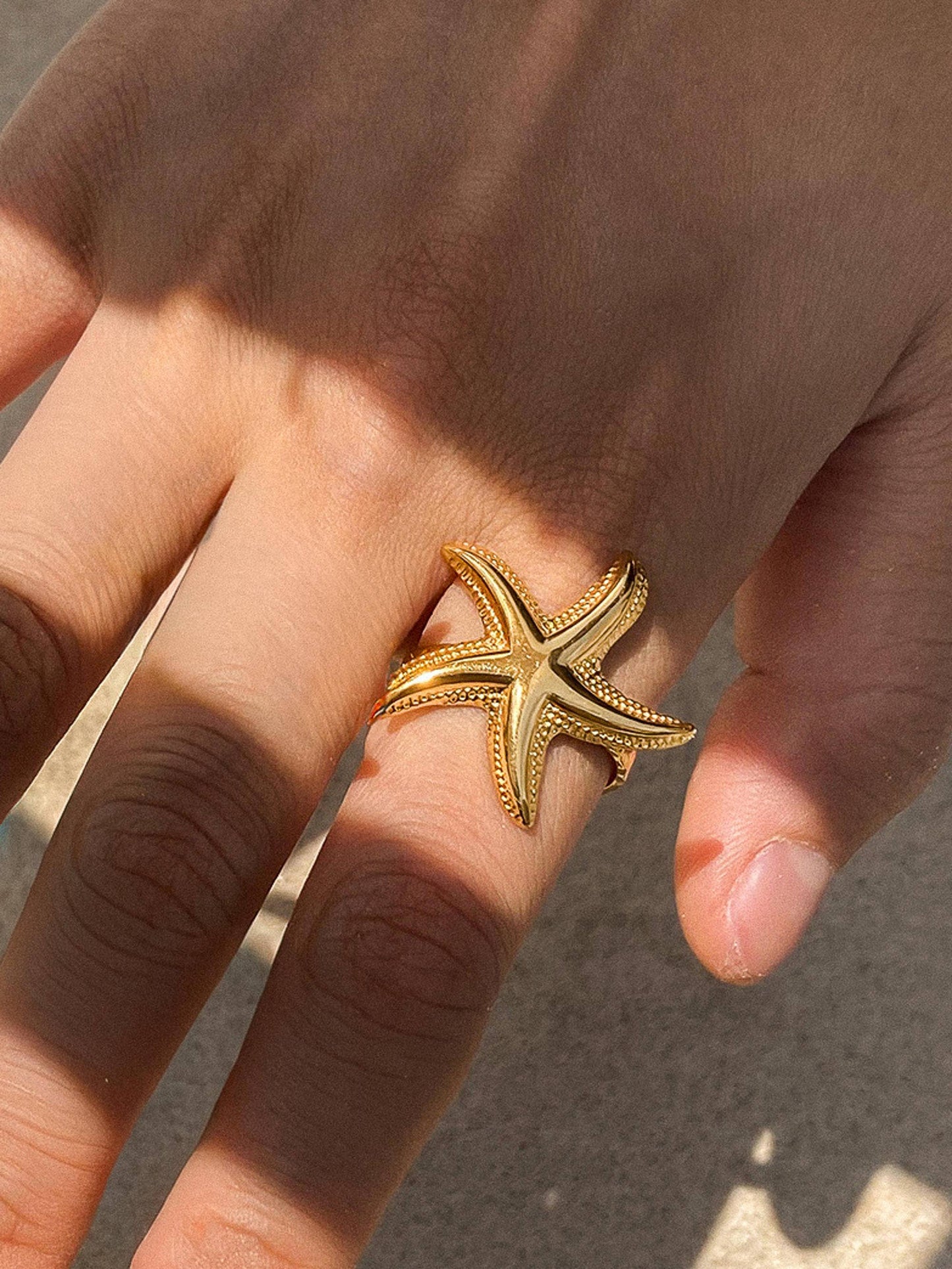 Sunset 18K Gold Non-Tarnish Starfish Statement Ring