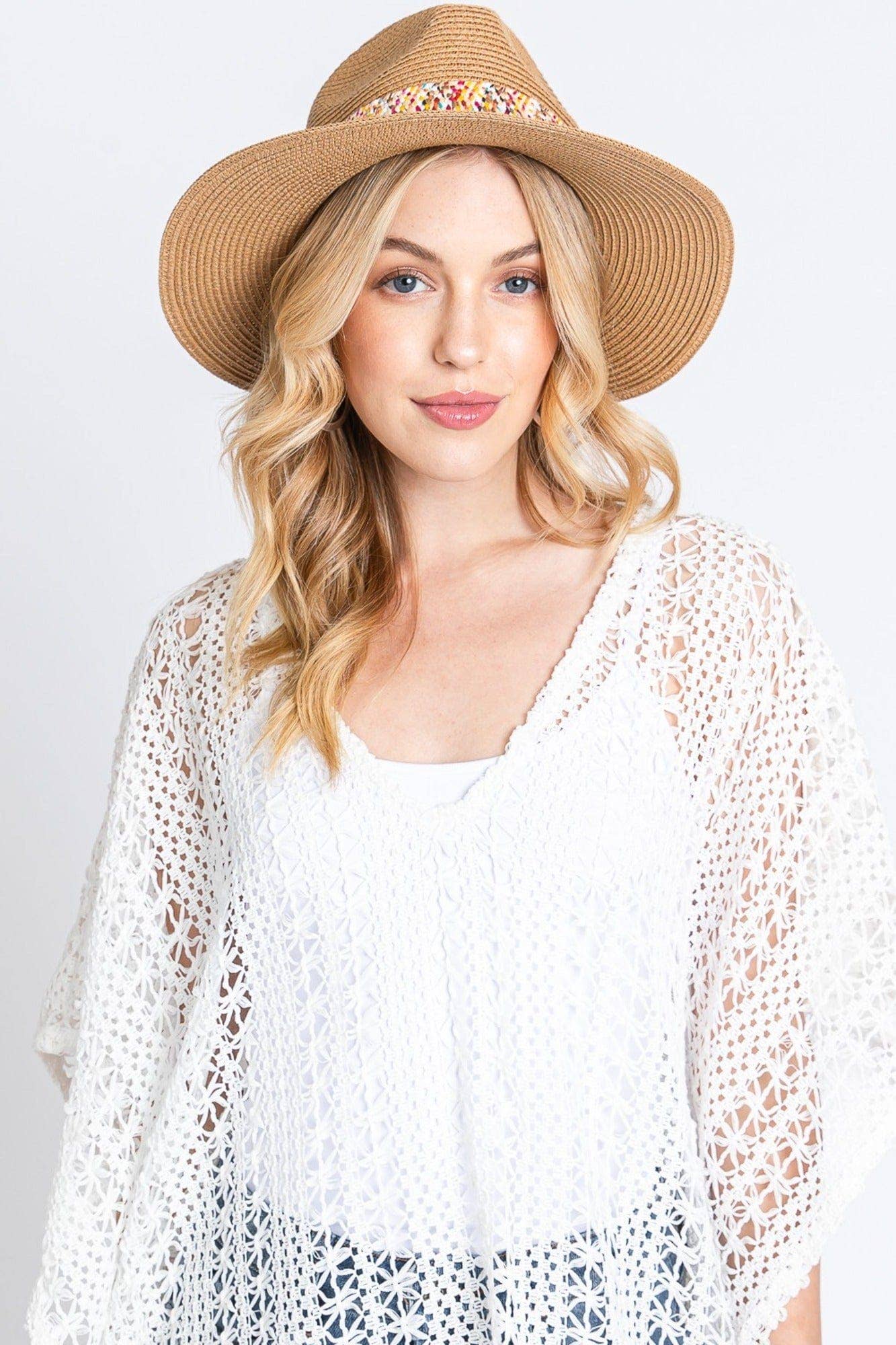 MH0146 Judy Multi Color Band Straw Hat