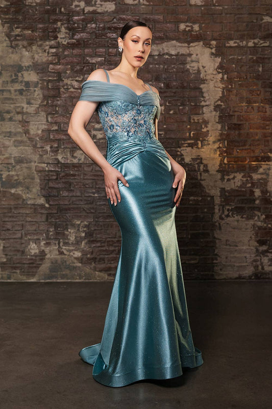 Wholesale Mother Of The Groom Dress Off The Shoulder Sequin Gown By LA2151