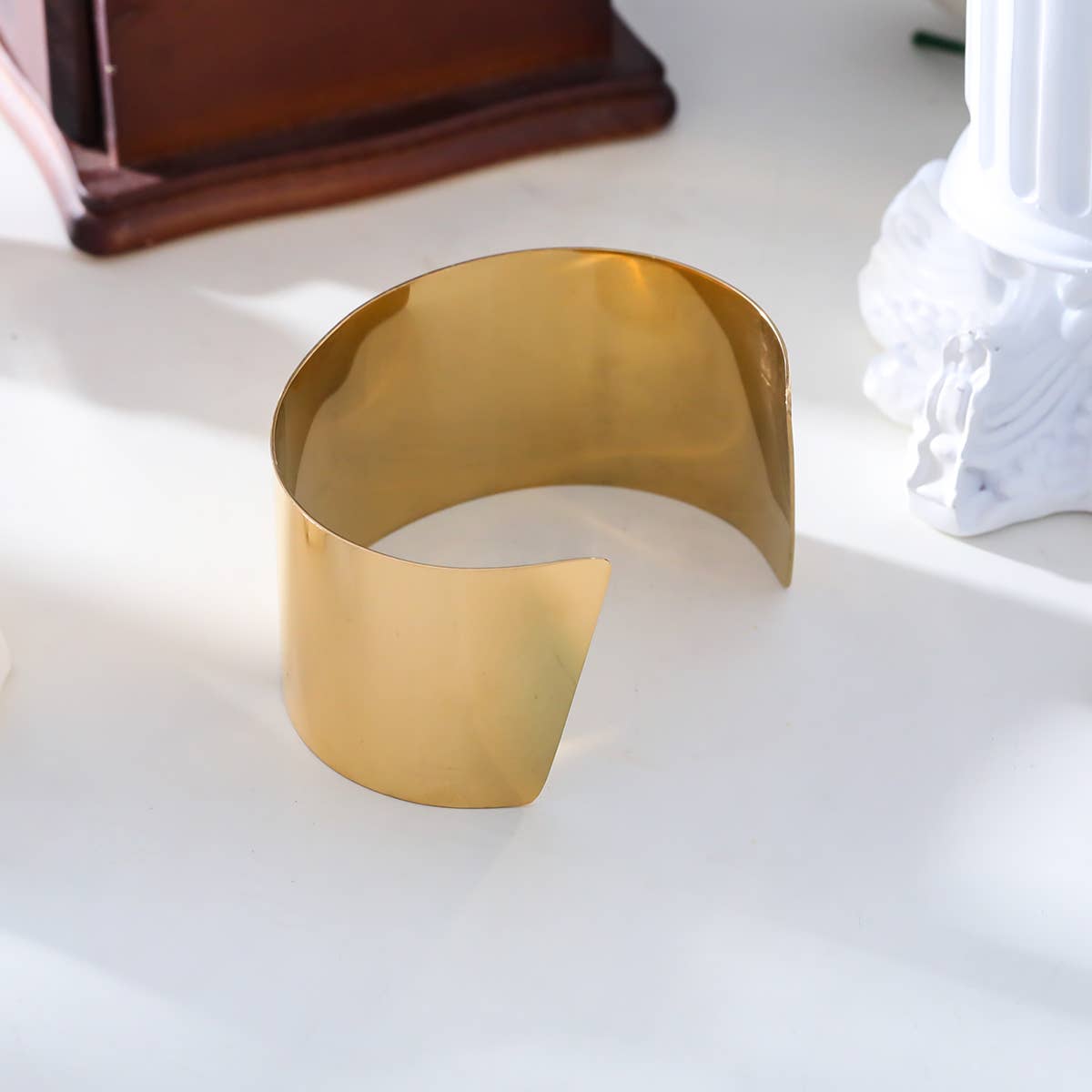 Smooth Gold Large Bangle Bracelet