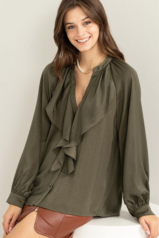 Long Sleeve Ruffle Blouse