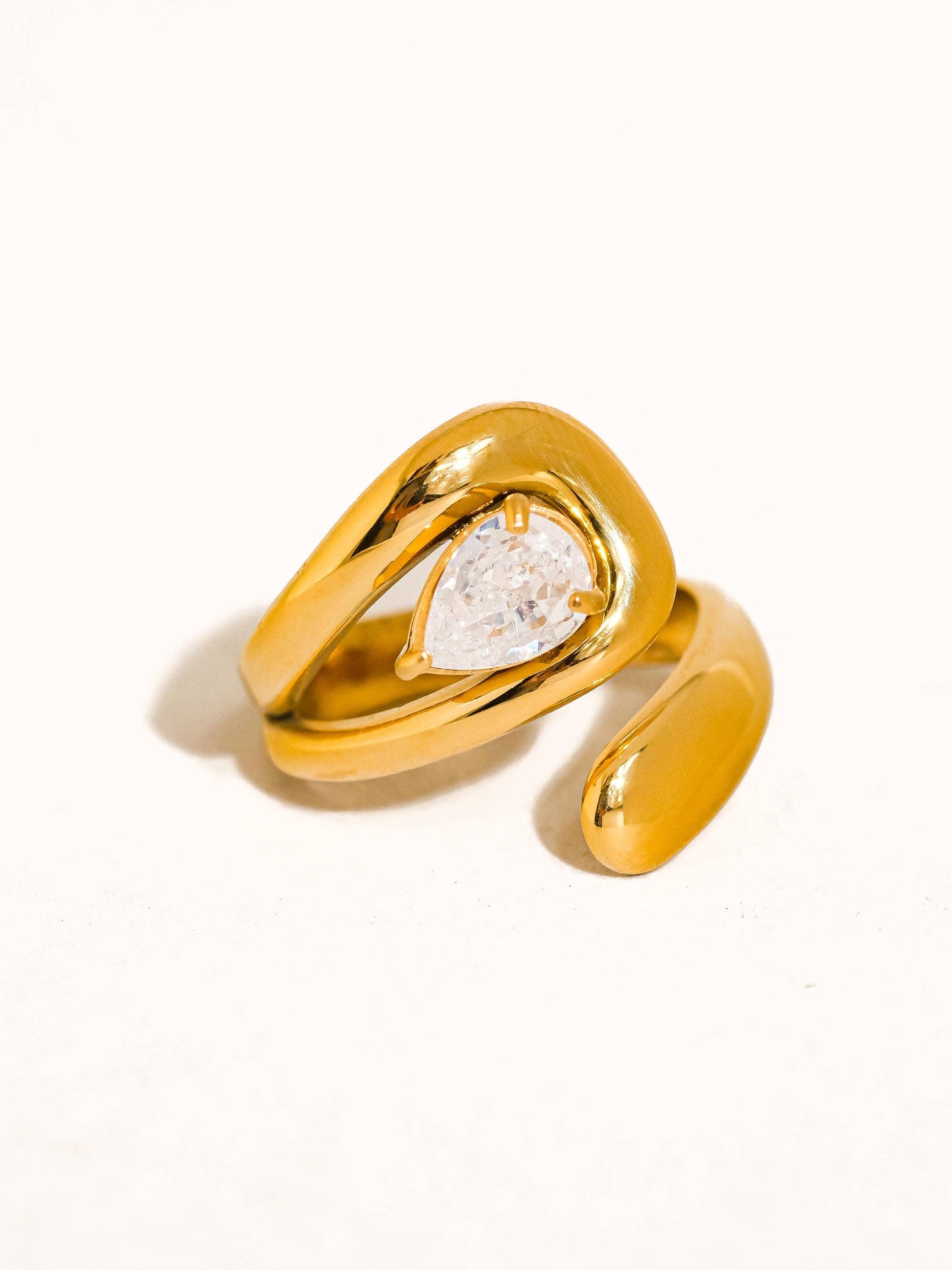Ronnie 18K Gold Non-Tarnish Wrap CZ Ring
