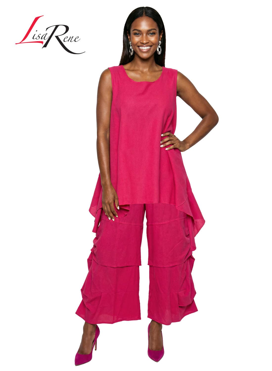 Style 3390, Lisa Rene' , 2Pc. Tunic & Pant Set, Linen/Viscose Fabric.
