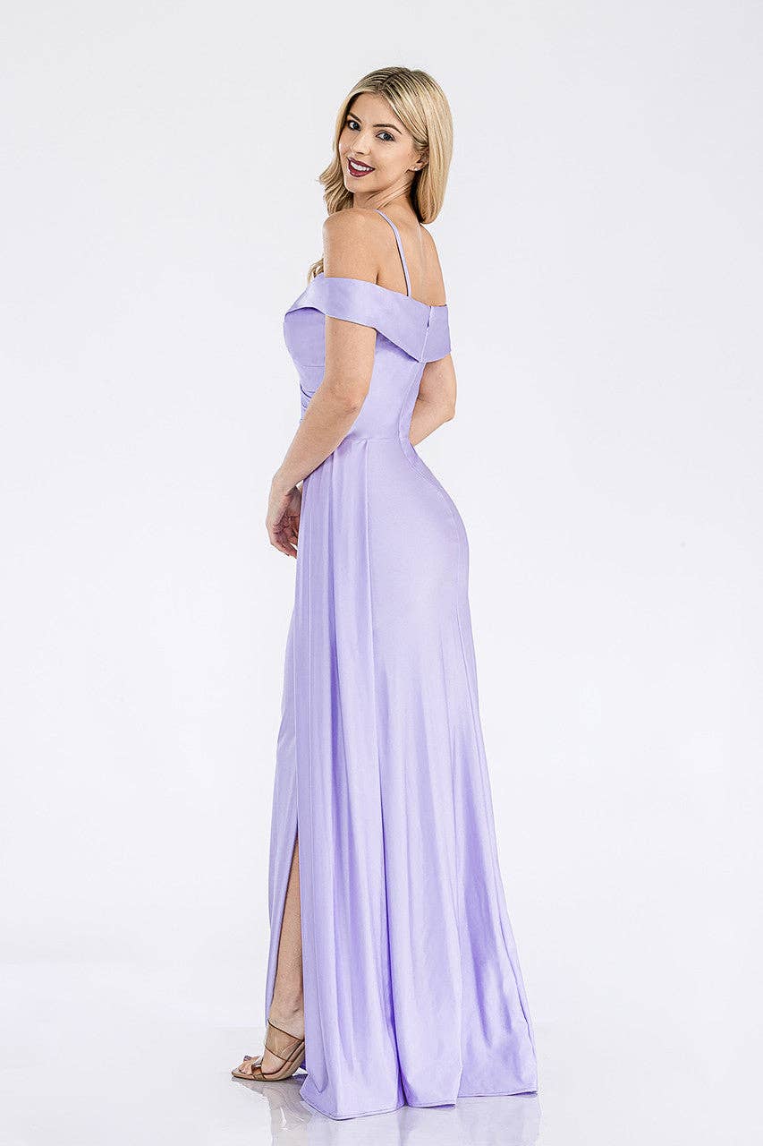 Wholesale Formal Dress Off The Shoulder Ruched Prom Gown By LAF5320