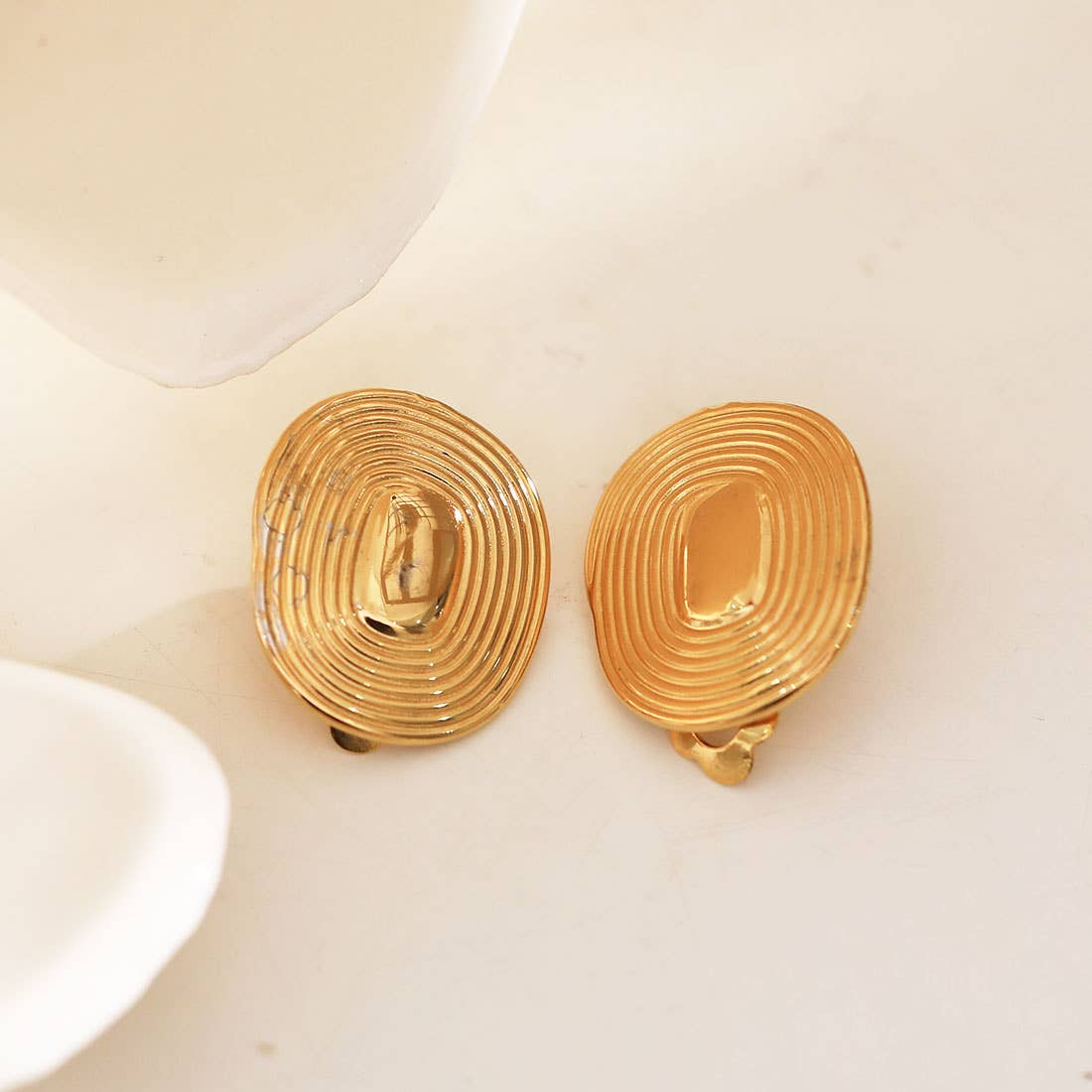 Clip-on Button Earrings
