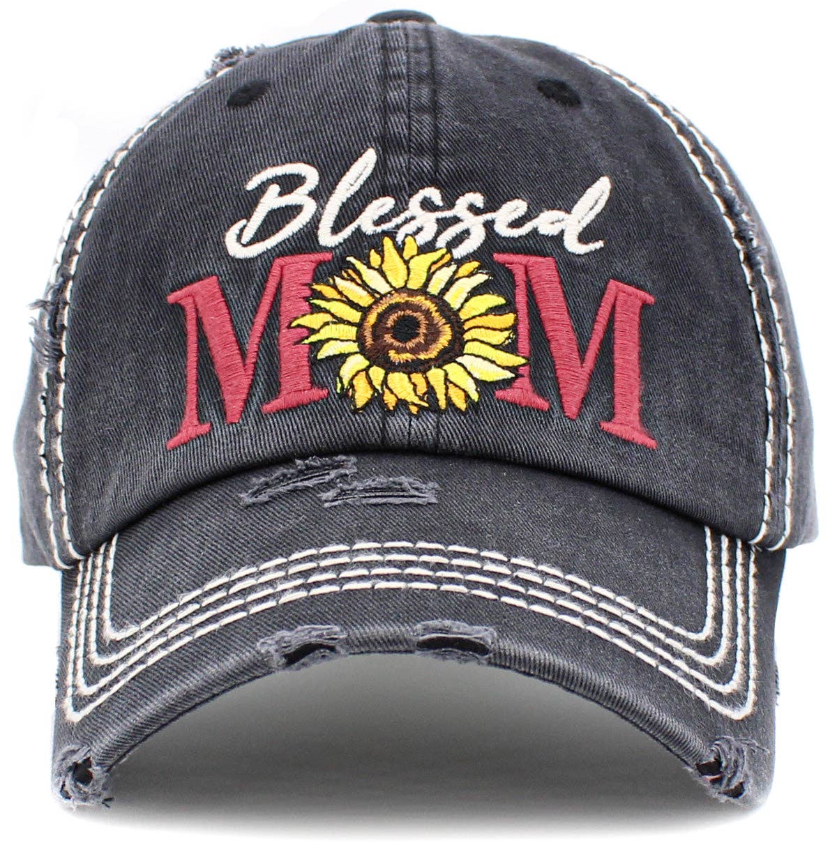 KBV1425 "Blessed Mom" Vintage Washed Baseball Cap