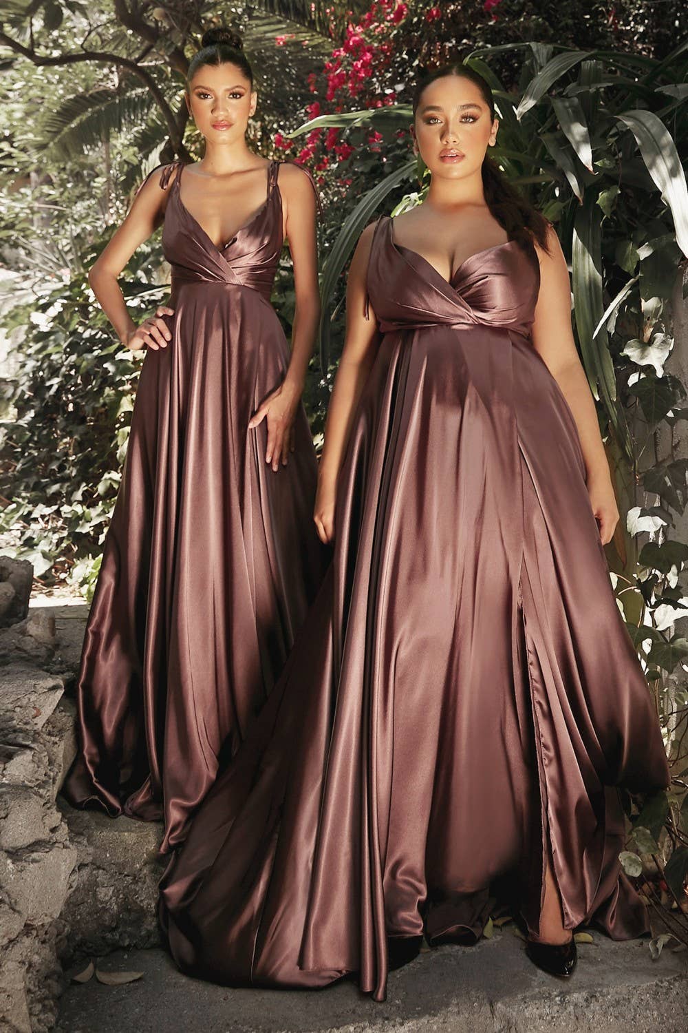 Flowy Satin A-Line Gown