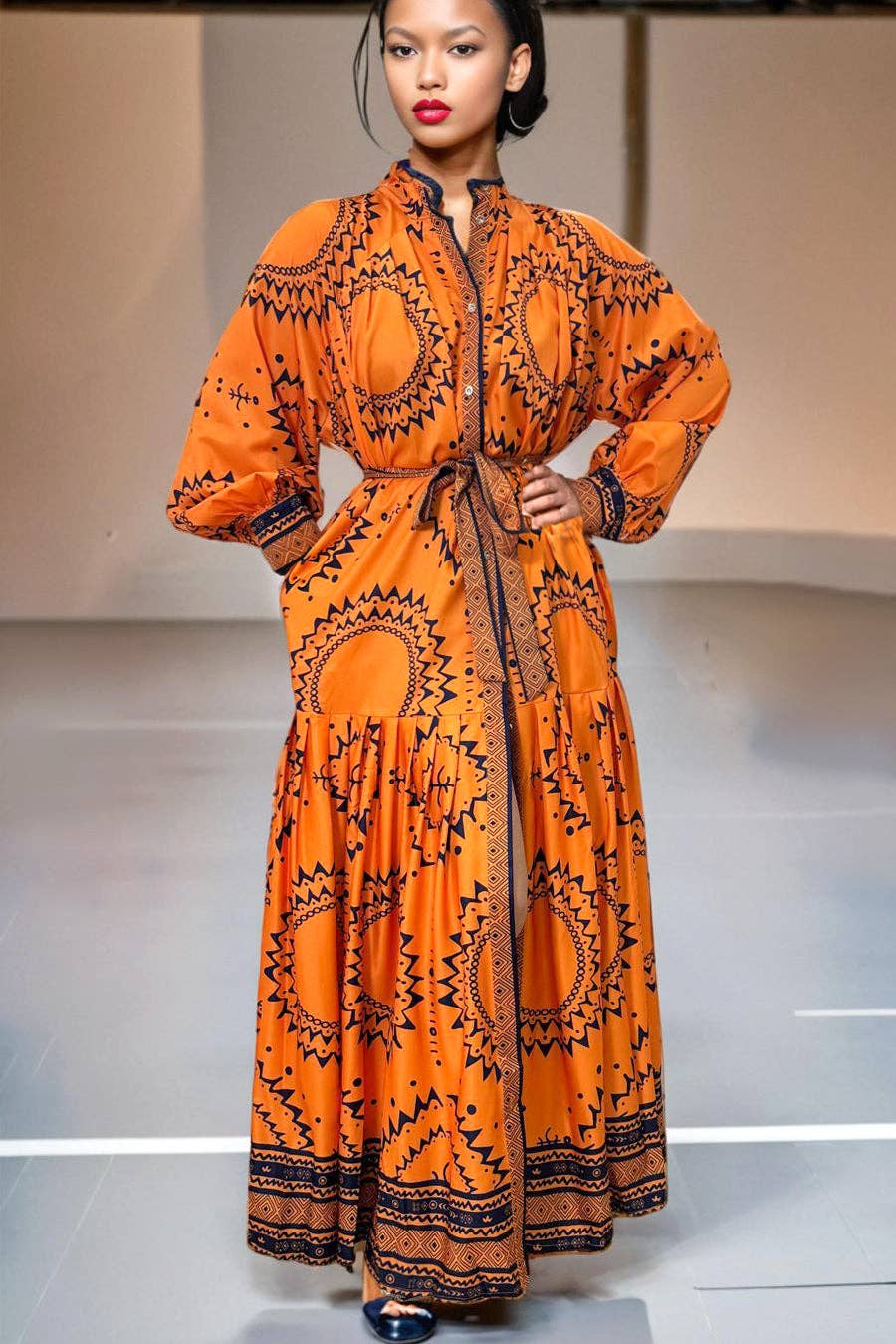 C3361 BUTTON DOWN MAXI DRESS