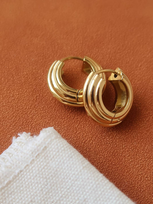 Juliette 18K Gold Non-Tarnish Chunky Hoop Earrings