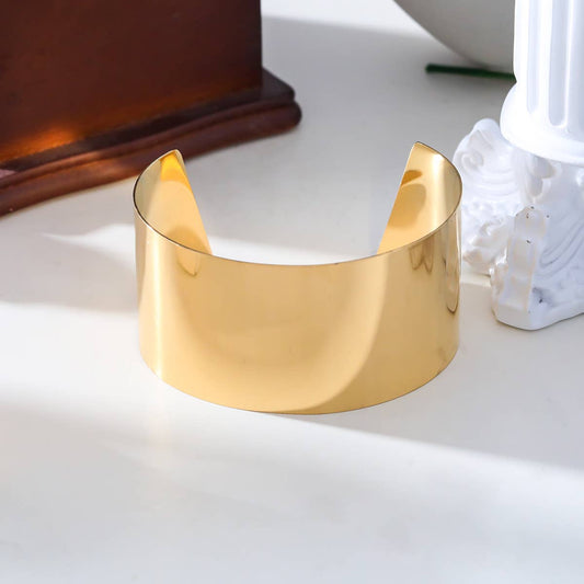 Smooth Gold Large Bangle Bracelet