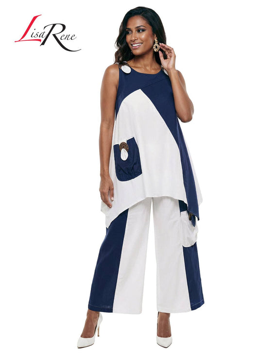 Style 3389, Lisa Rene' , 2Pc. Tunic & Pant Set, Linen/Viscose Fabric.