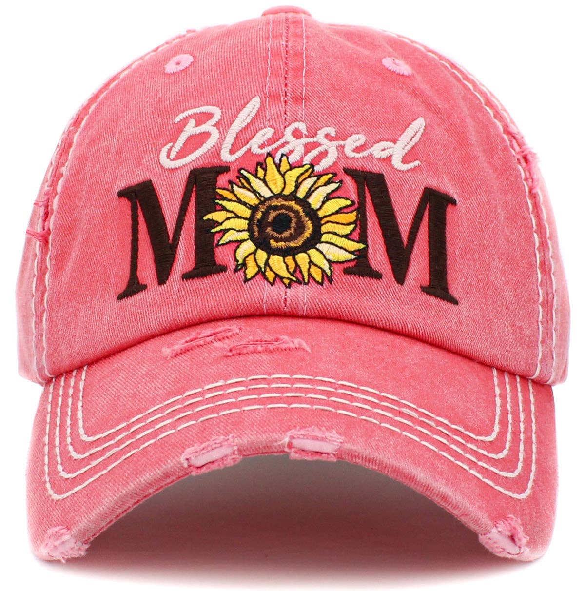 KBV1425 "Blessed Mom" Vintage Washed Baseball Cap