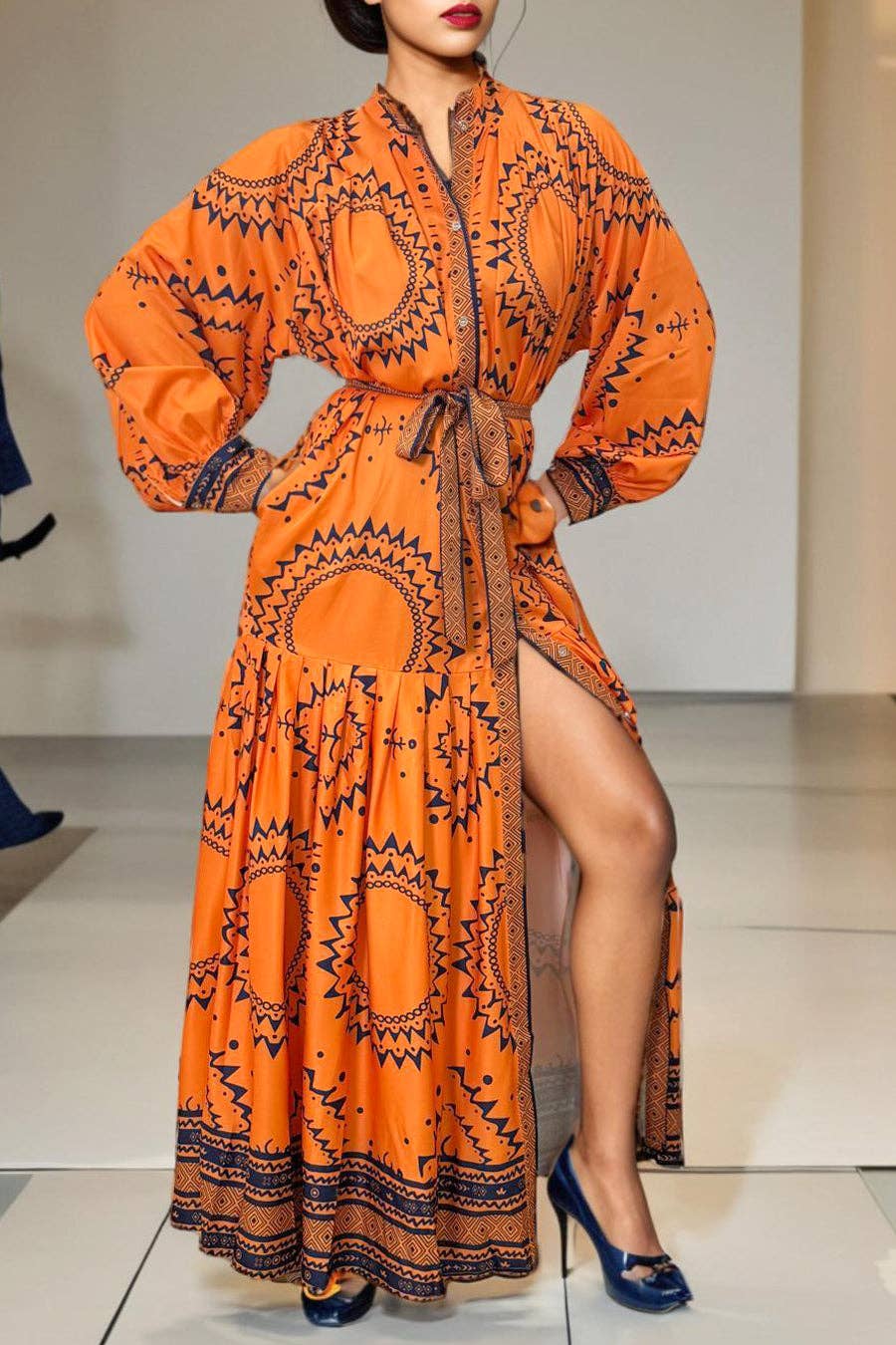 C3361 BUTTON DOWN MAXI DRESS