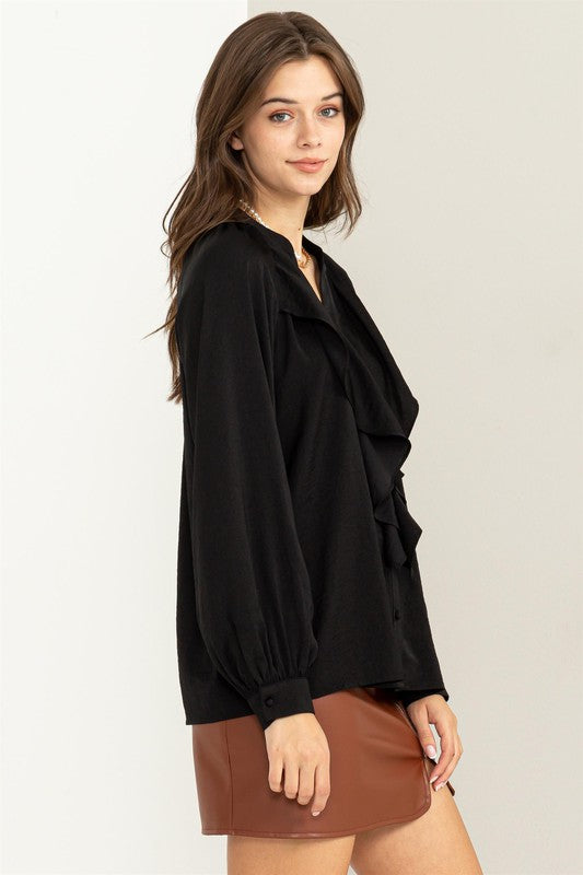 Long Sleeve Ruffle Blouse