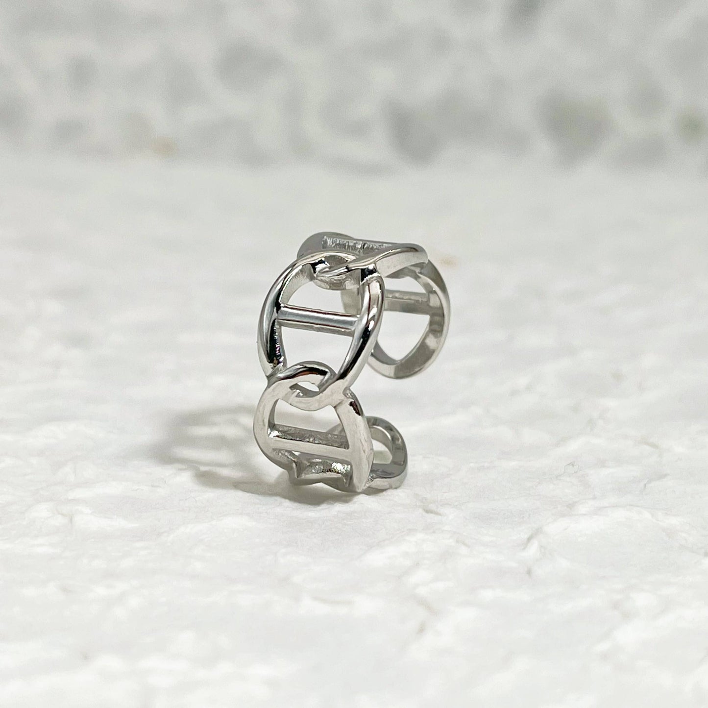 Silver Marine Cross Chain Ring