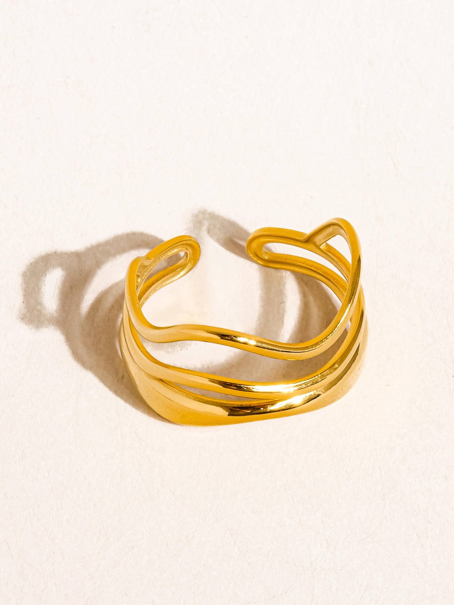 Ozzy 18K Gold Non-Tarnish Abstract Ring