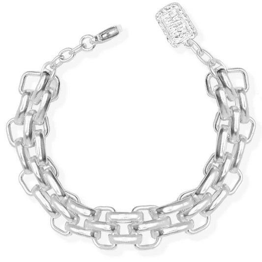 Flat link layering chain bracelet