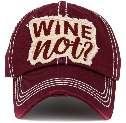 KBV1536 Wine Not Washed Vintage Cap